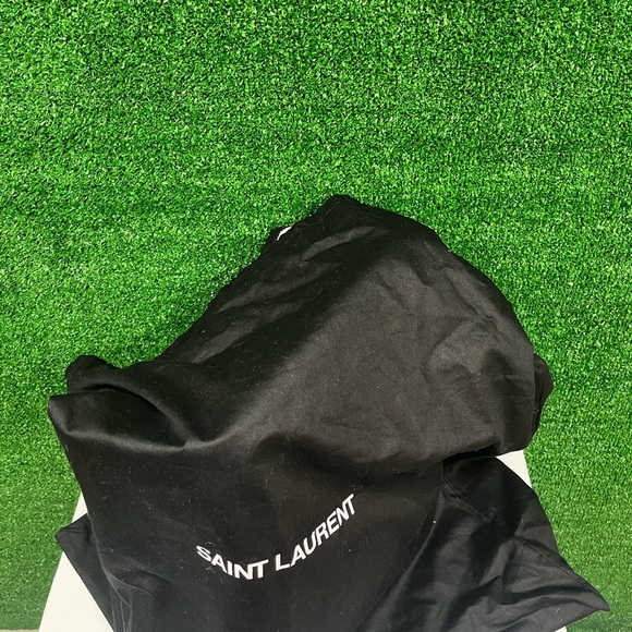 Saint Laurent YSL black teddy canvas leather tote, 3 pieces